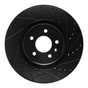 Buick Regal Sportback Brake Rotor (1) - Front Right - R1 Concepts - Drilled & Slotted - Black - `16-`20
